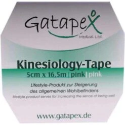 Gatapex Kinesio-Tape Großpackung, Pink, 16,5m X 5cm, Wasserfest, Elastisch