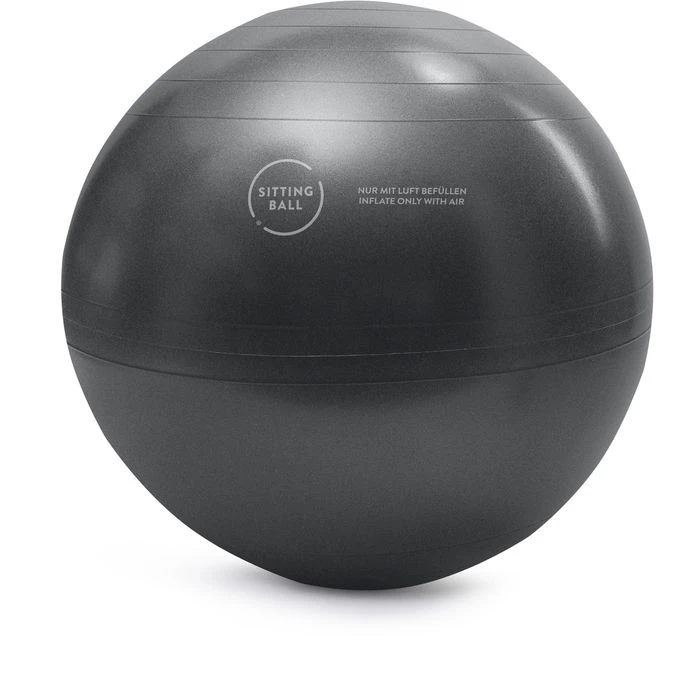 Sitting-Ball Sitzball ALFA 65cm, Veloursoptik, Büro, Ergonomisch, Anthrazit – Bild 2