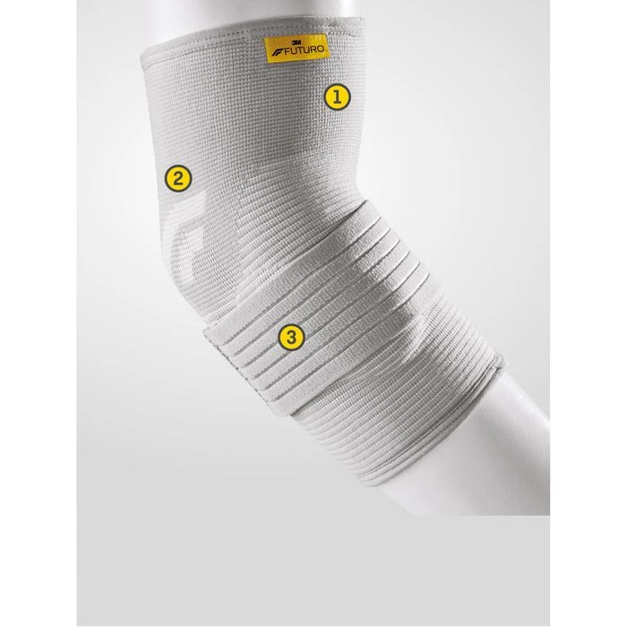 3M FUTURO Ellenbogenbandage 47863, Für Links & Rechts, Grau, Größe L – Bild 3