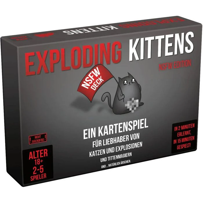 Asmodee Kartenspiel Exploding Kittens NSFW Edition, Ab 18 Jahre, 2-5 Spieler