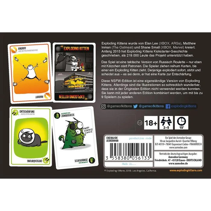 Asmodee Kartenspiel Exploding Kittens NSFW Edition, Ab 18 Jahre, 2-5 Spieler – Bild 4