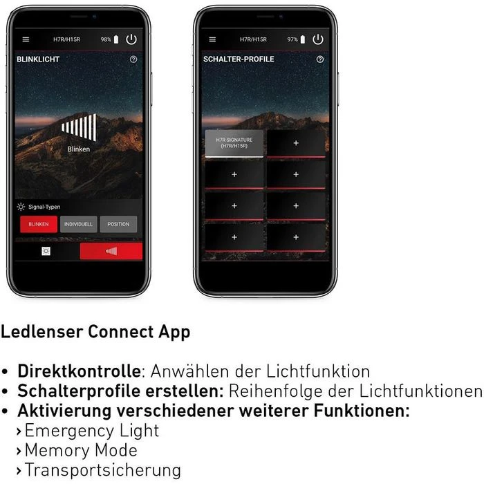 Ledlenser Stirnlampe H7R Signature LED, 1.200 Lumen, Akku, App – Bild 4