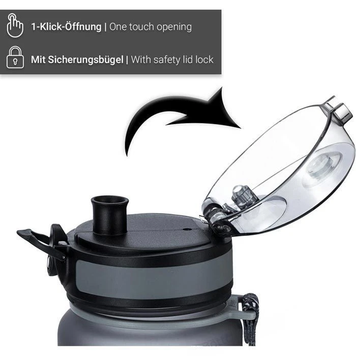 720DGREE Trinkflasche UberBottle Stone Gray, 1 L, Kunststoff, Grau – Bild 4