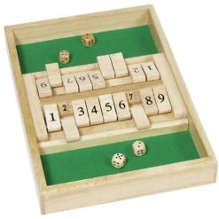 Goki Würfelspiel 56897, Shut The Box Doppelspiel, Ab 6 Jahre, 2-4 Spieler