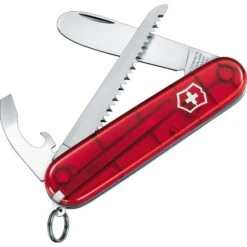 Victorinox Taschenmesser My First H, 0.2373.T, Für Kinder, Rot Transparent, 9 Funktionen